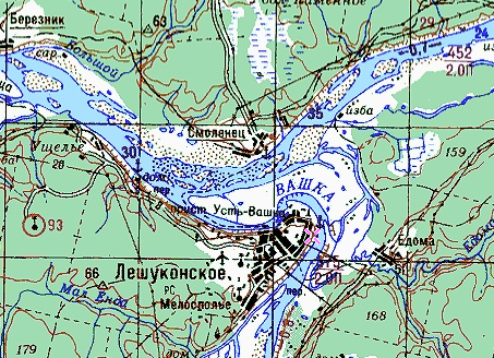 Долина Мезени около впадения реки Вашки