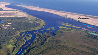 Впадение р. Кицы в эстуарий р. Варзуги