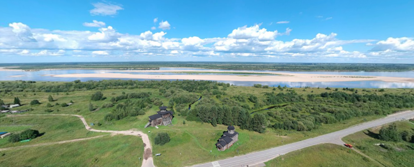 Панорама Яндекс.Карты. деревня Масловская, Виноградовский муниципальный округ, Архангельская область