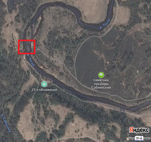 Пойма реки Тосно около устья Саблинки ООПТ «Комплексный памятник природы Саблинский»