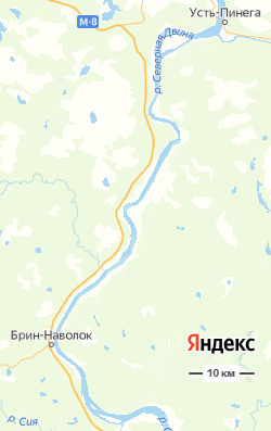 Северная Двина. Спрямленный участок русла