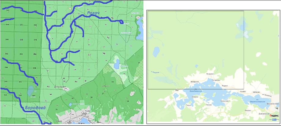 Малые водотоки в окрестностях деревни Ферапонтово