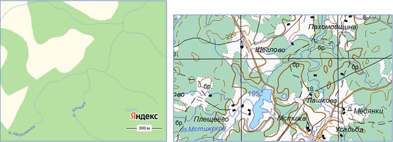 Место впадения реки Мстиженки в Кунянку (бассейн реки Полы)